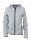 Damen Kapuzenjacke aus Strickfleece in Melangeoptik