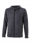 Herren Kapuzenjacke aus Strickfleece in Melangeoptik