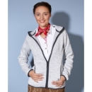 Damen Kapuzenjacke aus Strickfleece in Melangeoptik