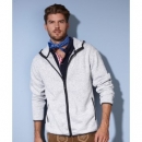 Herren Kapuzenjacke aus Strickfleece in Melangeoptik